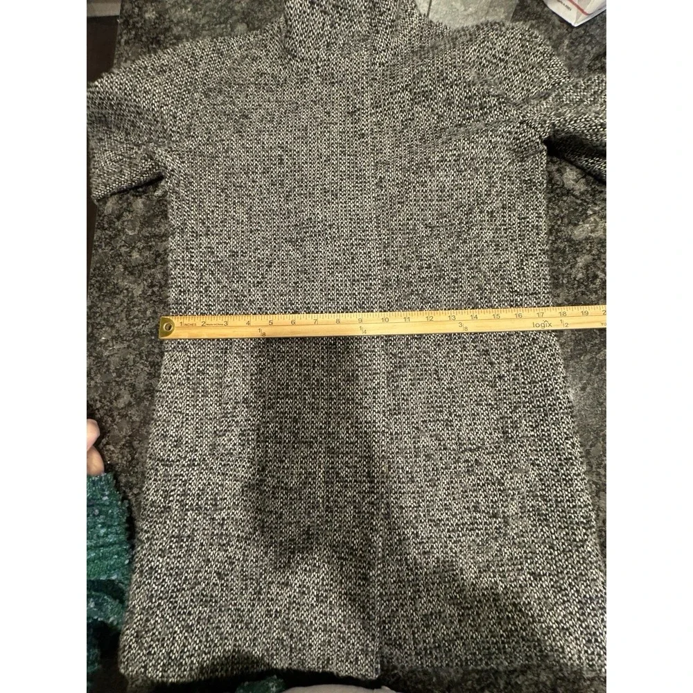 J Crew Tweed Coat Women Size 0 Black White Long Wool Blend‎ Walker Pea - Picture 12 of 13